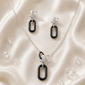 Black Ceramic Oval Pendant Set