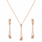 Rose Gold Geometric Triangle Pendant Set