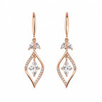 Rose Gold Crystal Drop Earrings