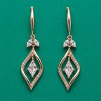 Rose Gold Crystal Drop Earrings
