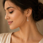 Rose Gold Crystal Drop Earrings