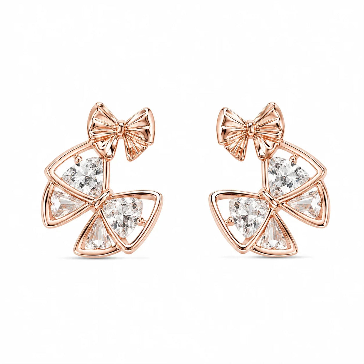 Rose Gold Butterfly Stud Earrings