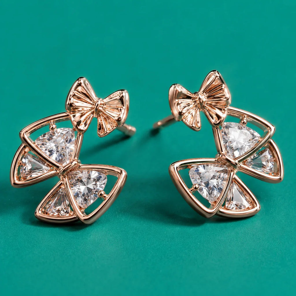 Rose Gold Butterfly Stud Earrings