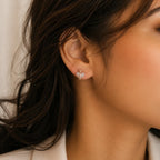Sculpted Silver Stud Earrings