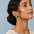 Blue Enamel Butterfly Stud Earrings