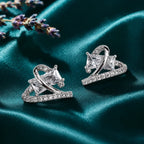 Crystal Heart Stud Earrings