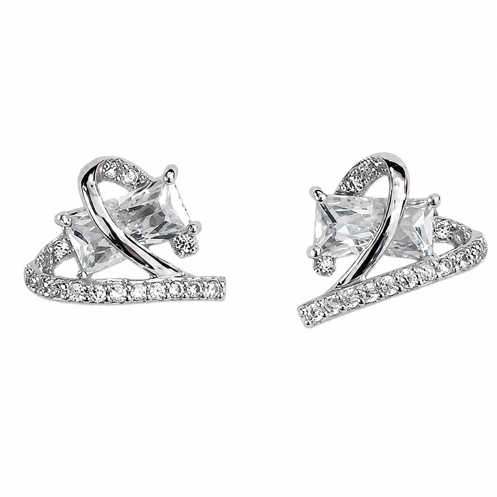 Crystal Heart Stud Earrings