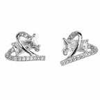 Crystal Heart Stud Earrings