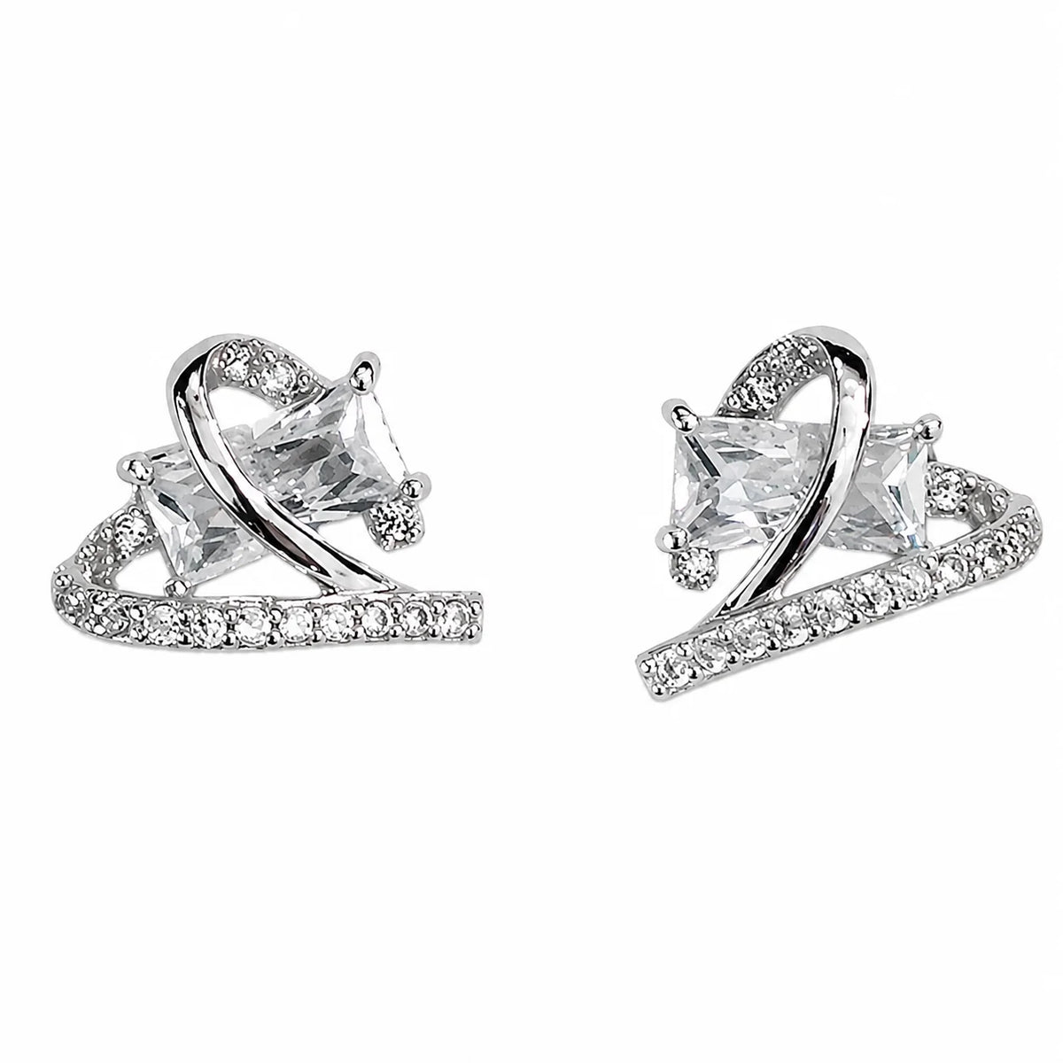 Crystal Heart Stud Earrings