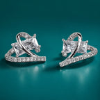 Crystal Heart Stud Earrings