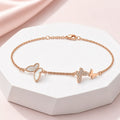 Rose Gold Triple Butterfly Bracelet