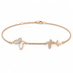 Rose Gold Triple Butterfly Bracelet