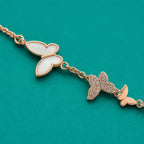 Rose Gold Triple Butterfly Bracelet