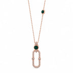 Malachite Oval Link Pendant Necklace - Kinsey Atelier 925 Sterling Silver