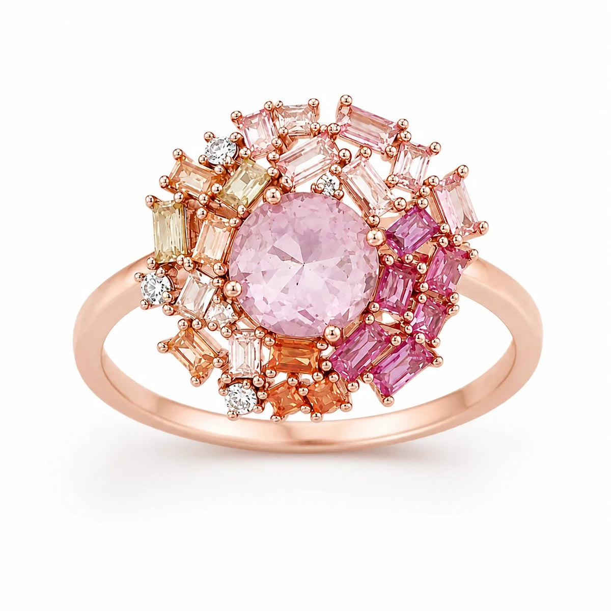 Multicolour Baguette Cocktail Ring - Kinsey Atelier 925 Sterling Silver