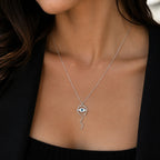Evil Eye Snake Pendant Necklace - Kinsey Atelier 925 Sterling Silver
