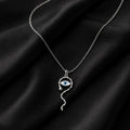 Evil Eye Snake Pendant Necklace - Kinsey Atelier 925 Sterling Silver