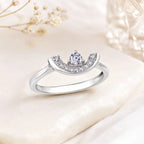 Crown Solitaire Ring - Kinsey Atelier 925 Sterling Silver