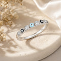 Evil Eye Enamel Band Ring - Kinsey Atelier 925 Sterling Silver