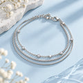 Triple Layer Chain Bracelet - Kinsey Atelier 925 Sterling Silver