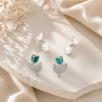 Butterfly Pearl and Tulip Studs Set of 2 - Kinsey Atelier 925 Sterling Silver