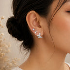 Solitaire and Butterfly Studs Set of 3 - Kinsey Atelier 925 Sterling Silver