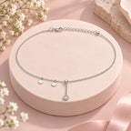 Disc Charm Drop Anklet - Kinsey Atelier 925 Sterling Silver