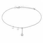 Disc Charm Drop Anklet - Kinsey Atelier 925 Sterling Silver