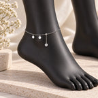 Disc Charm Drop Anklet - Kinsey Atelier 925 Sterling Silver