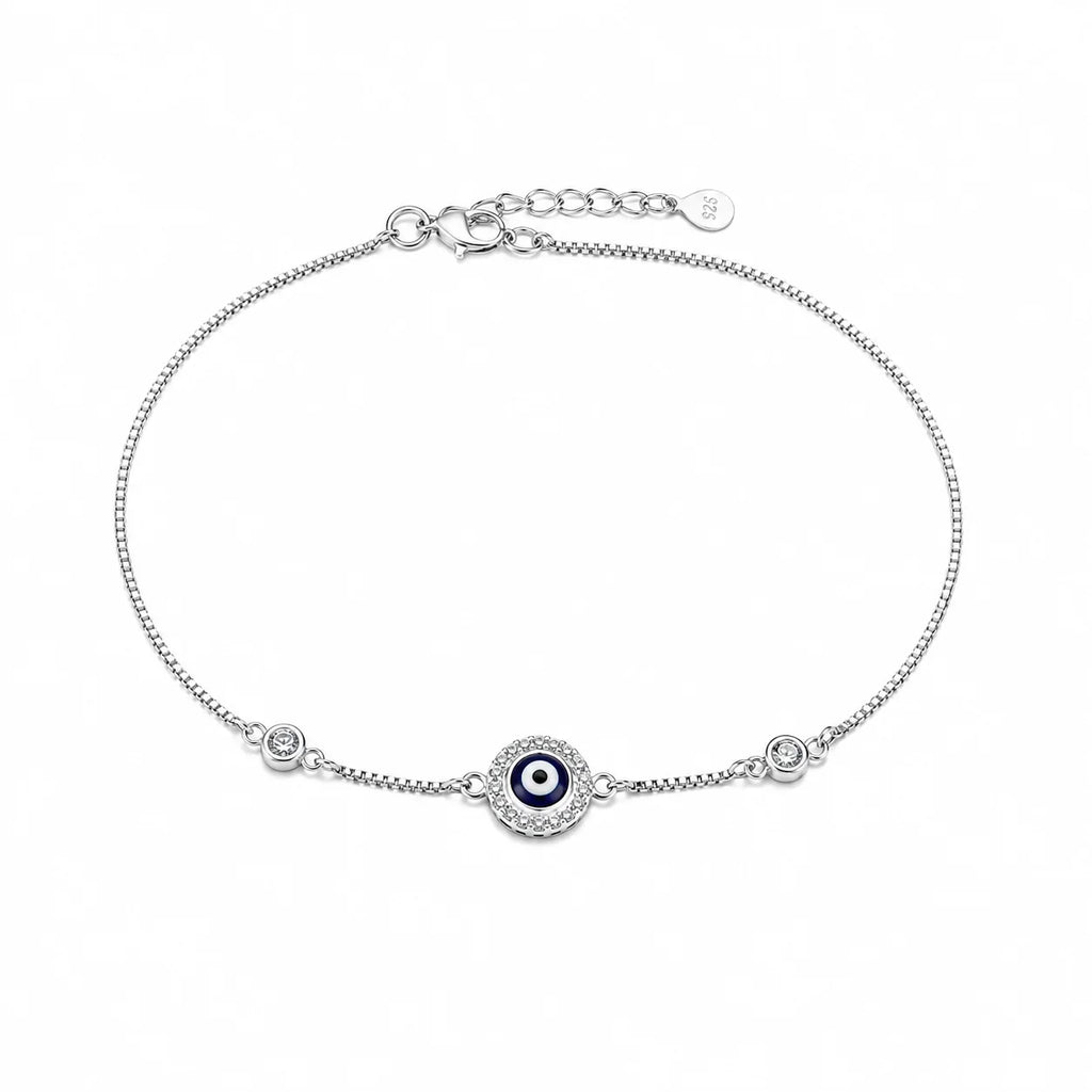 Evil Eye Nazar Anklet - Kinsey Atelier 925 Sterling Silver