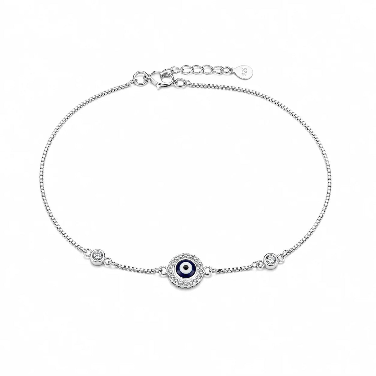 Evil Eye Nazar Anklet - Kinsey Atelier 925 Sterling Silver