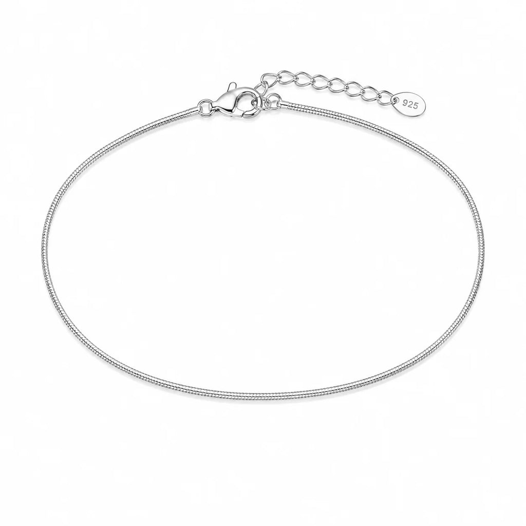 Snake Chain Minimalist Anklet - Kinsey Atelier 925 Sterling Silver