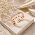 Rose Gold Pearl Double Band Ring - Kinsey Atelier 925 Sterling Silver