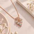 Rose Gold Graduated Fan Pendant Necklace