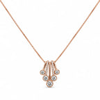 Rose Gold Graduated Fan Pendant Necklace