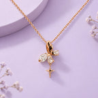 Rose Gold Fairy and Star Pendant Necklace