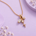 Rose Gold Fairy and Star Pendant Necklace