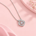 Bow Baguette Halo Pendant Necklace