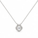 Bow Baguette Halo Pendant Necklace