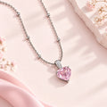 Pink Heart Beaded Chain Necklace