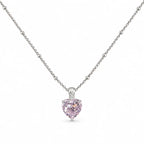 Pink Heart Beaded Chain Necklace