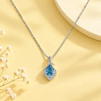 Teal Kite Drop Pendant Necklace