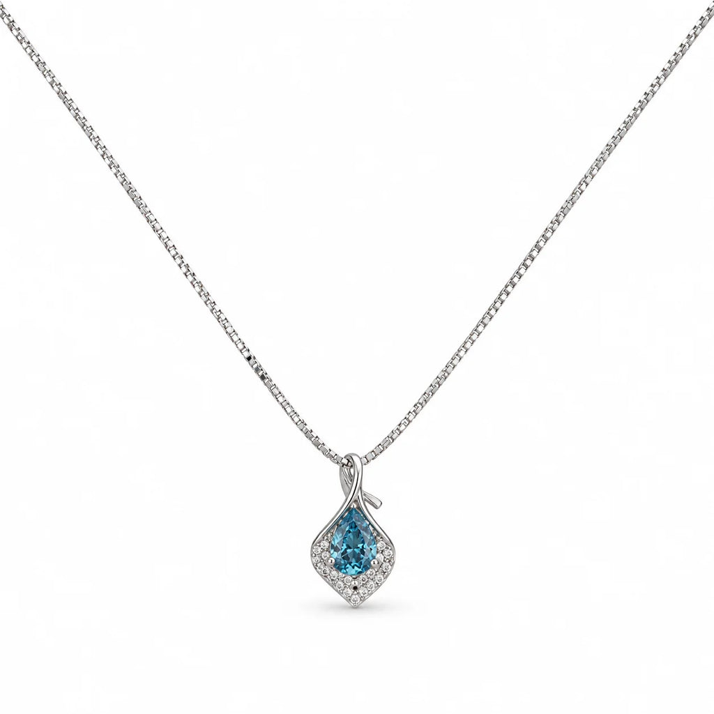 Teal Kite Drop Pendant Necklace