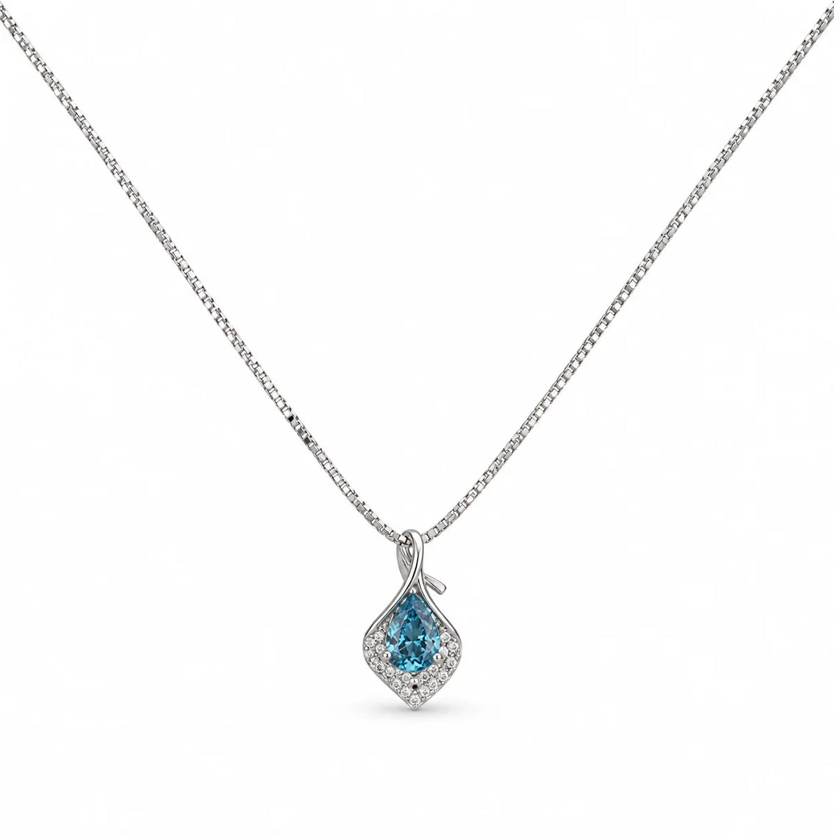Teal Kite Drop Pendant Necklace