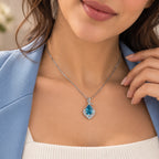 Teal Kite Drop Pendant Necklace