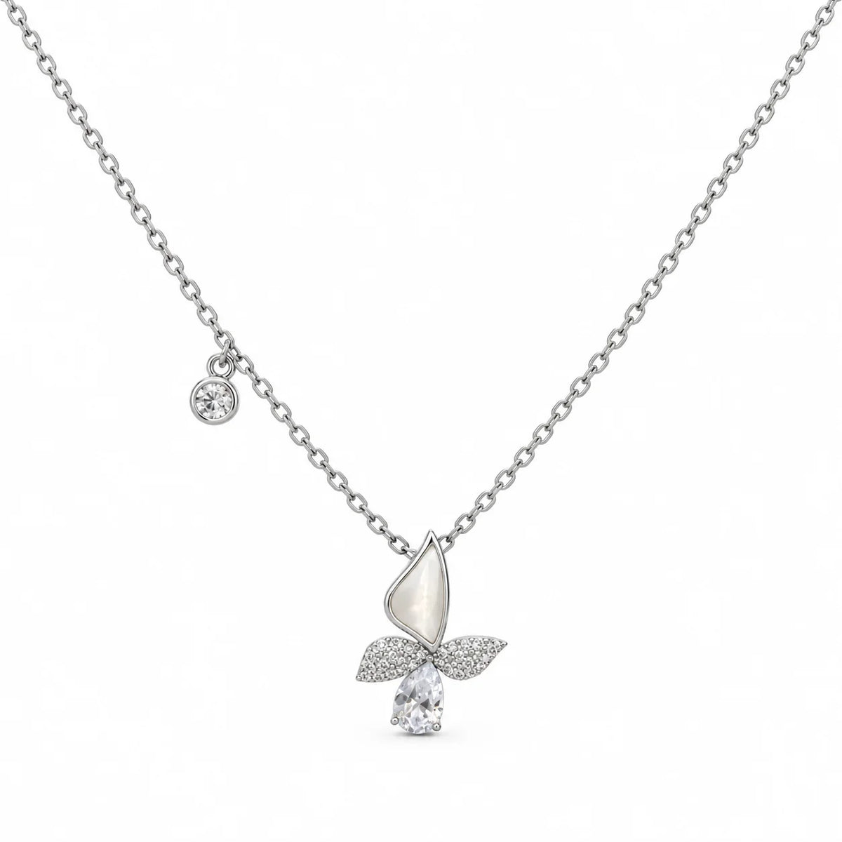 Mother of Pearl Butterfly Pendant Necklace