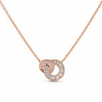 Rose Gold Interlocking Circle Pendant Necklace