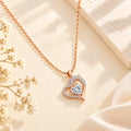 Rose Gold Heart Solitaire Pendant Necklace