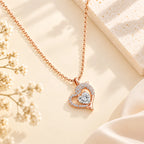 Rose Gold Heart Solitaire Pendant Necklace