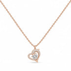 Rose Gold Heart Solitaire Pendant Necklace